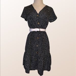 Black and white button down dress